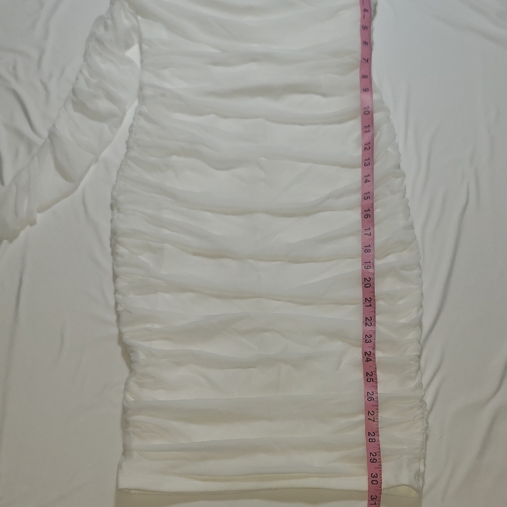 Chic One-Shoulder White Dress - Picture 4 of 9